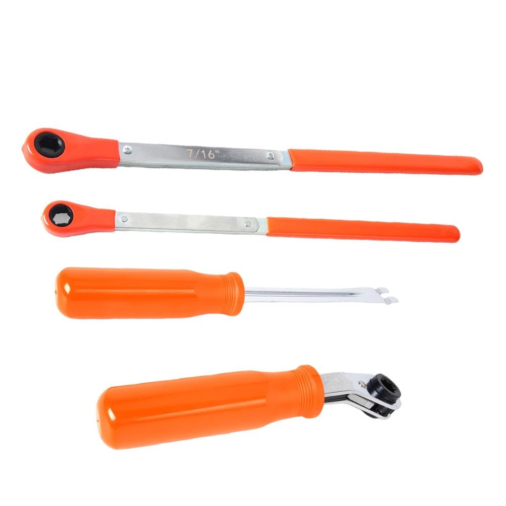 Kit di rilascio automatico del regolatore del gioco 4 pezzi con chiavi da 5/16 7/16 9/16 pollici, strumenti di manutenzione dei freni resistenti per semi camion