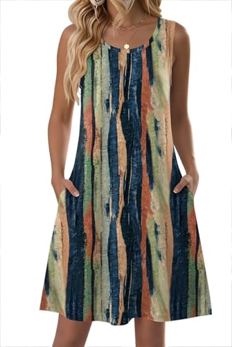 Image of Zeagoo Womens Summer Dress 2026 Sleeveless Casual A-Line Tshirt Sundresses