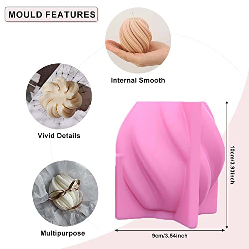 Furnite Silicone Candle Molds Spiral Ball Shape Candle Making Mould Handmade Scented Soap Wax Mold Geometric Ball Candle Moulds For Resin Casting Epoxy Mold Diy Wax Candles,Soaps,Crafts #TOP1