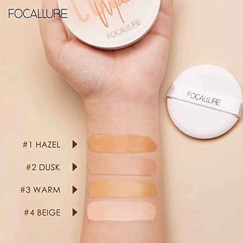Focallure Covermax Cushion Foundation, Full Coverage Foundation Makeup With Matte Finish, Natural Cover Makeup Base And Fixer, Long-Lasting & Hydration, 02 Dusk #TOP6