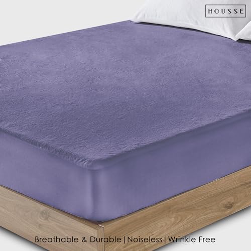 Image of HOUSSE King Size Waterproof Mattress Protector 75 * 60 inch Inches | Premium Bed Mattress Protector Cover | 100% Waterproof | Soft Breathable Fabric | Stretchable Fitted Style | Fits Up to 8 Inch | Cadet