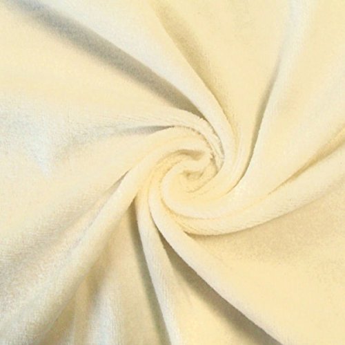 STOFFKONTOR Nicki Baumwollstoff Stoff - kuschelweicher Wohlfühlstoff, Kinderstoff - Meterware, creme-weiss - zum Nähen von Kinderkleidung, Hausanzügen, Kissen