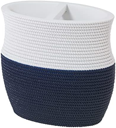 Avanti Linens Wilmington Collection, Toothbrush Holder, Navy/White