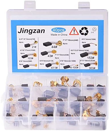 40Pcs Electric Motor Carbon Brushes Assortment 10 Different Sizes for Replacement Power Tool Part Repair