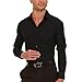 Nautica Slim Fit Mens Dress Shirts Long Sleeve Performance Polyester Fabric Wrinkle Free 4-Way Stretch Black Solid