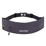 Build & Fitness Laufgürtel mit YKK Reißverschluss - Verstellbare Taillenweite, Schlüsselclip - Passt für Alle Smartphones, Schlüssel, Karten - Bauchtasche Damen und Herren - Laufen, Walken, Sport