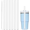 Replacement Straw Compatible with Stanley 14 oz 20 oz Cup Tumbler, 6 Pack Reusable Straw with Cleaning Brush, Plastic, Clear