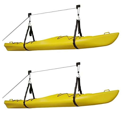 1004 Kayak Hoist Lift Garage Storage Canoe Hoists 125 lb Capacity - Two 2 Pack