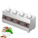 LHUITUI Chauffe-Sauce Comptoir, Machine Conservation du Chocolat, Chauffe-Sauce Au Chocolat Électrique, Chauffage À Sec/Ajout d'eau, Bouteilles Pressables, pour Mayonnaise, Vinaigrette, Ketchup 4网格