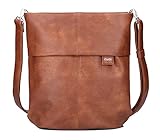 Zwei Mademoiselle M12 - Schultertasche 32 cm cognac