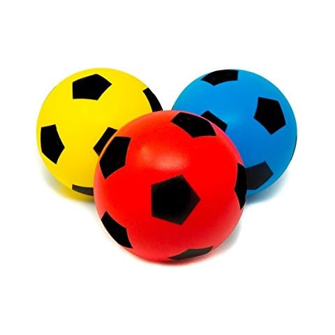 Pack of 3 E-Deals 20cm Foam Balls Indoor Outdoor Soft Sponge Foam Soccer Ball Great Fun For Adults Kids Boys Girls Cover
