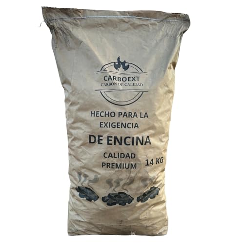 Carbon Vegetal Barbacoa Carbon Barbacoa Carbón 100% Sin Humo Ni Aditivos Carbón Vegetal De Encina Premium Ideal Sin Humo Barbacoa Restaurantes Barbacoas Familiares o Asadores Ecologico Saco De 14Kg