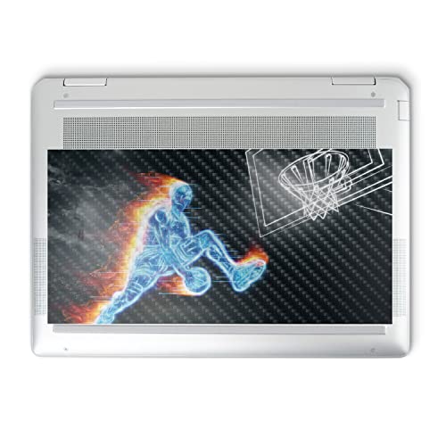 Image of MightySkins Carbon Fiber Skin Compatible with HP Spectre x360 14 inch (2022) Full Wrap Kit - Glow Basketball | Protective, Durable Textured Carbon Fiber Finish | Easy to Apply | Made in The USA