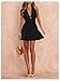 Floerns Women's Deep V Neck Ruched A Line Halter Mini Dresses Tie Front Asymmetrical Layered Club Party Dresses Black X-Small
