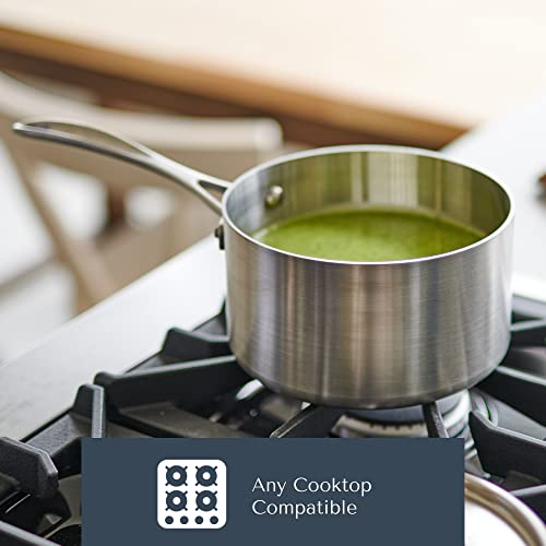 American Kitchen - 3 Quart Stainless Steel Sauce Pan, With Cover, Made In America #TOP4