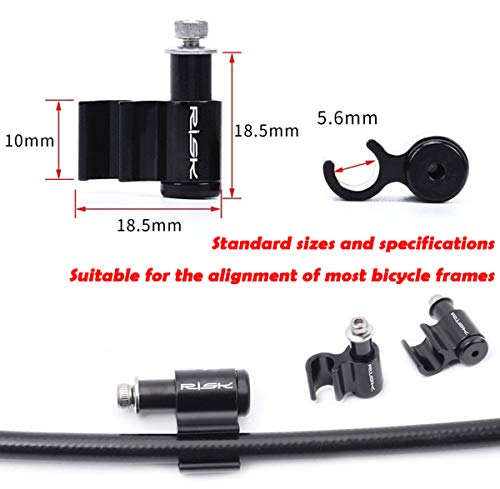 Farbetter 4 Pieces Bicycle Cable Guide, Hydraulic Brake Cable Housing Holder, Hose Wire Clips Clamps, Cable Grip, Black Alloy #TOP1