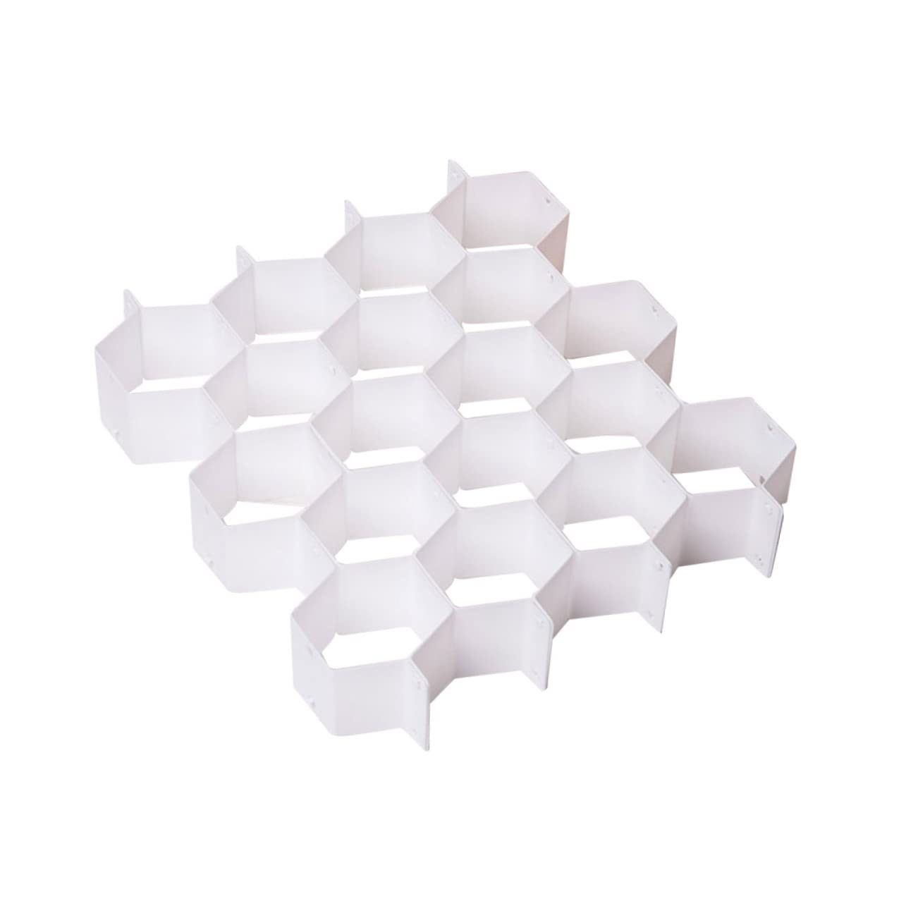 MAGICLULU Divisori Cassetto a Nido D'ape, 4 Set, Plastico Bianco | Biancheria Intima e Calze, Armadio o Comò, Struttura Componibile per Piccoli Oggetti