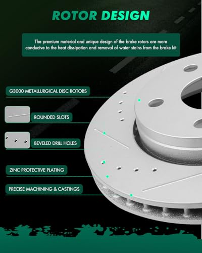 Image of SCITOO Front 11.89 inch Brake Pads and Rotors Kits Fit For Jeep Wrangler 2007 2008 2009 2010 2011 2012 2013 2014 2015 2016 2017