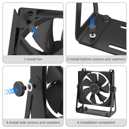 Support ventilateur PC 120/140mm noir multifonction de bureau