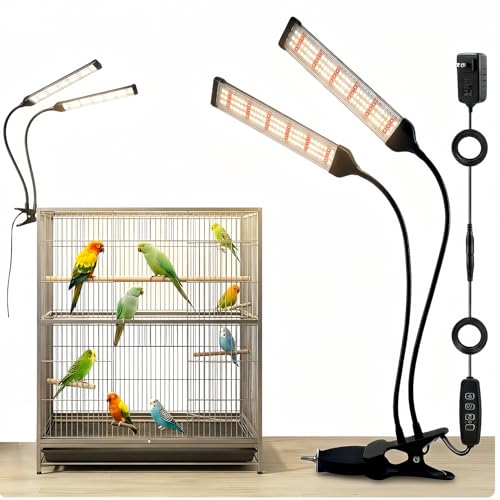 Bird Health Cage Supplementary Light with Full-Spectrum LED Pet Light Intelligently Timing to Help Synthesize Vitamin D3 and Promote Calcium Absorption