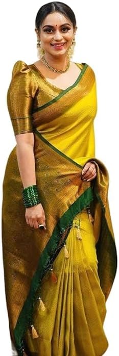 Women's Banarasi Kanjivaram Art Silk Saree with Blouse Material