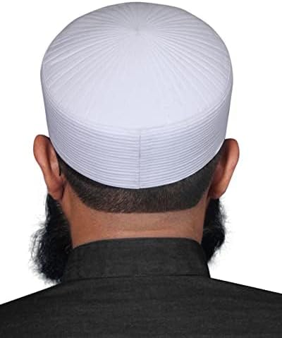 GenericCrescent Thread Badar Model Men's Premium Islamic Kufi Cap Traditional Prayer Headwear