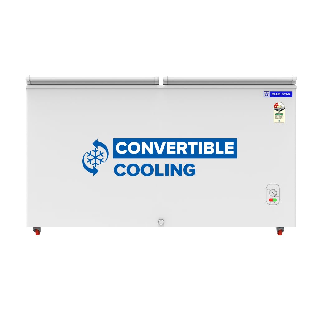 Blue Star HT2-M425, 425 Liter Hard Top Double Door Deep Freezer (401 Liter, White, 2-star)