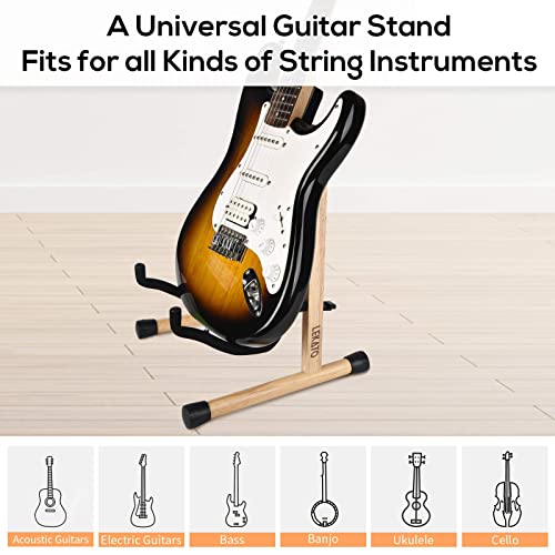 LEKATO Support de guitare classique/acoustique en bois dur – Support de sol – avec rembourrage en mousse pour basse, violoncelle, ukulélé - Les Beatles, Paul McCartney, John Lennon, RIngo Starr, George Harrison LEKATO Support de guitare classique/acoustique en bois dur - Support de sol - avec rembourrage en mousse pour basse, violoncelle, ukulélé – Image 5