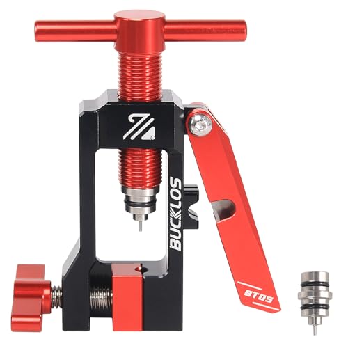 BUCKLOS Freno de disco hidráulico de freno de bicicleta 2 en 1, manguera de herramienta de inserción de destornillador de aguja, con herramientas de corte de manguera mineral BT05 para bicicleta de