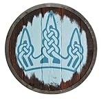Scudo vichingo: gli scudi vichinghi erano decorati con colori per mostrare al nemico la loro identità e lealtà. Gli scudi erano anche decorati con rune o simboli con i vichinghi che credevano avrebbero portato loro la vittoria in battaglia