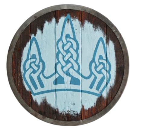 Bouclier médiéval viking nordique médiéval fantaisie Oblivion Morrowind Elder Scrolls Metal Wood Replica Shield Bleu, bleu, 61 cm