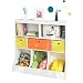 Produktbild SoBuy KMB26-W Kinder Bücherregal Kinderregal mit 5 Ablagefächern und 3 Stoffboxen Spielzeugregal Aufbewahrungsregal für Kinder Spielzeug-Organizer Weiß BHT ca.: 92x93x40cm