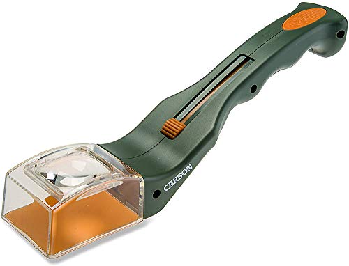 Coletor com lupa de aumento 5x BugView Carson para observação de insetos HU10, cinza/laranja