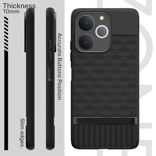 Image of Outlouders Back Cover for Realme C71 | Full Camera Protection | TPU Soft Flexible Shockproof Bumper Case (Black)