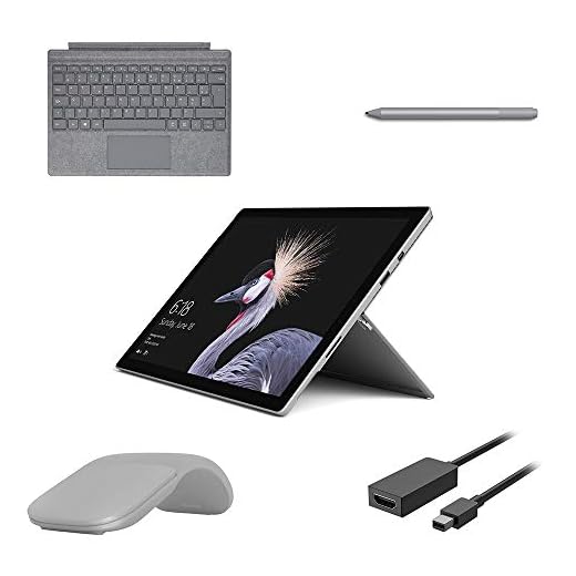 Microsoft Pack Exclusif Amazon Surface Pro 6 (core i5, RAM 8 Go, SSD 128 Go, Windows 10) - Platine + Clavier Platine + Stylet Platine + Souris Arc Platine + Câble HDMI