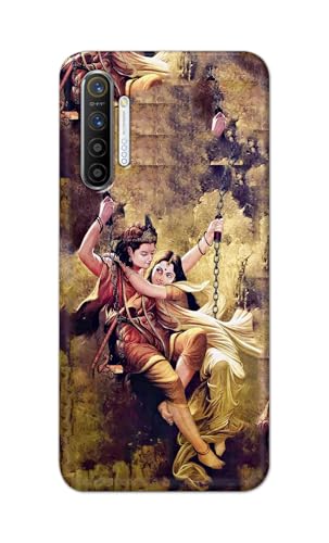 Image of Printed Hard Back Cover for Realme X2 Back Cover (Radha Krishna Love -J1) -190724(EA)