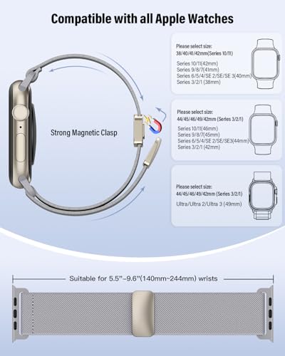 Image of Stretchy Band Compatible with Apple Watch Bands 40mm 38mm 41mm 42mm 44mm 45mm 46mm 49mm Women Men,Strong Magnetic Clasp Elastic Sport Strap for iWatch Series 11 10 9 8 7 6 5 4 3 2 1 Ultra SE /Gray