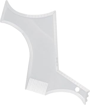 Beard Shaping Tool,One Piece Transparent Styling Template&Comb,Beard Trimmer Guide for Hairline,Goatee & Moustache
