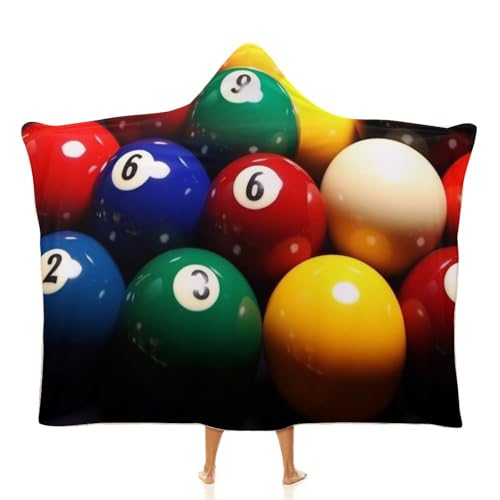 Cape à capuche de voyage imprimé billard pour bureau et canapé