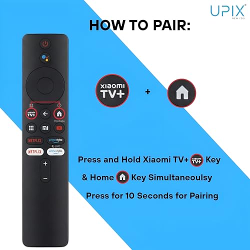 Image of Upix Compatible Xiaomi /Mi /Redmi Smart TV LCD /LED Remote BT-MI05 No. 1375 | with Voice | Netflix & Prime Video Buttons | Exactly Same Remote Will Only Work | Pairing is Required