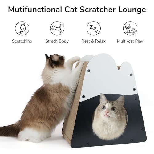 FUKUMARU arranhador para gatos, arranhador de papelão aconchegante de 49,5 cm, espreguiçadeira verti
