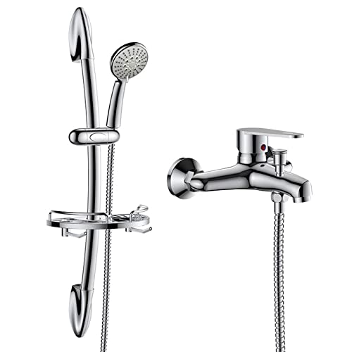Robinet de bain et ensemble de mélangeur de douche mural avec douchette à main