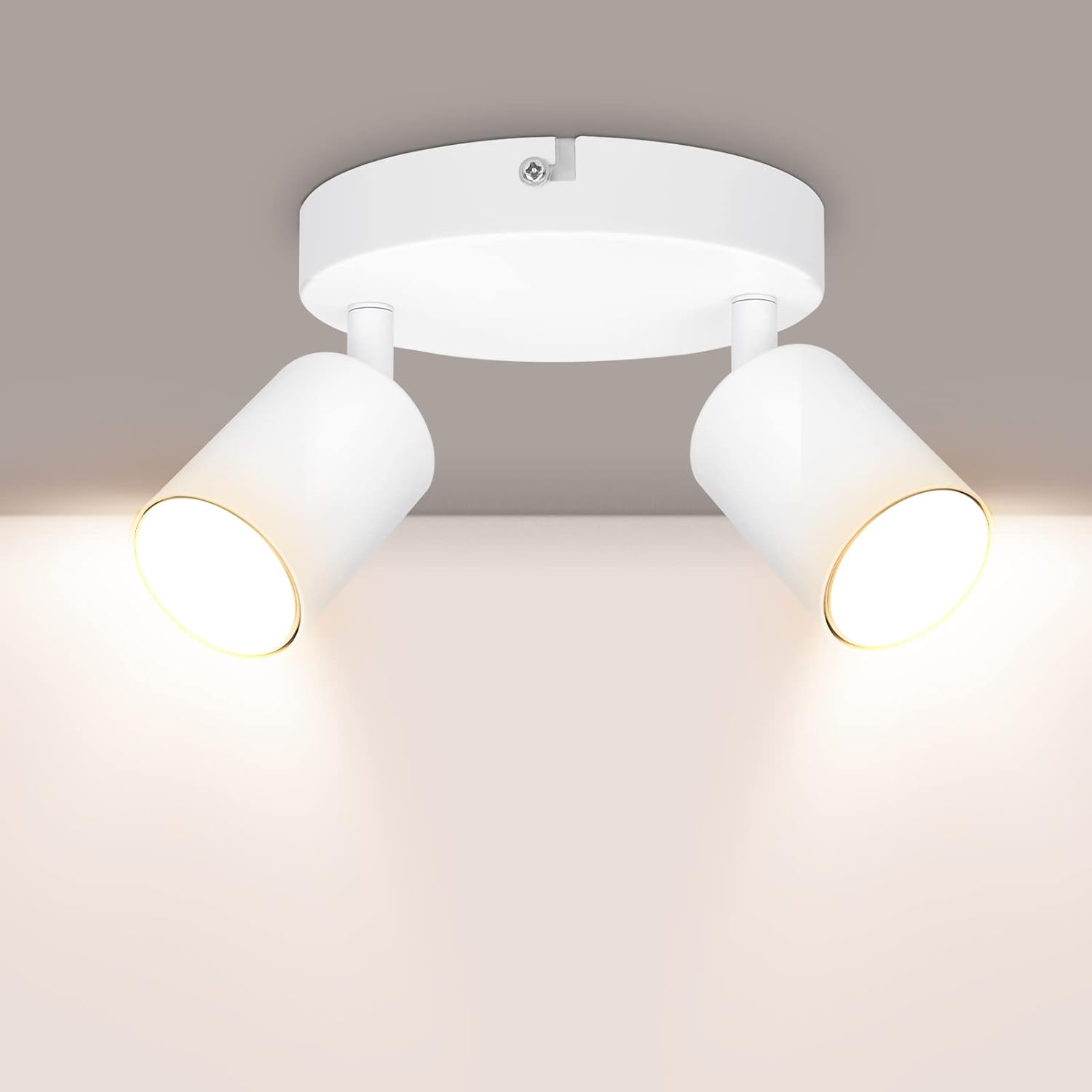 Ketom LED Ceiling Light Round Rotatable 2 Way Ceiling Spotlight