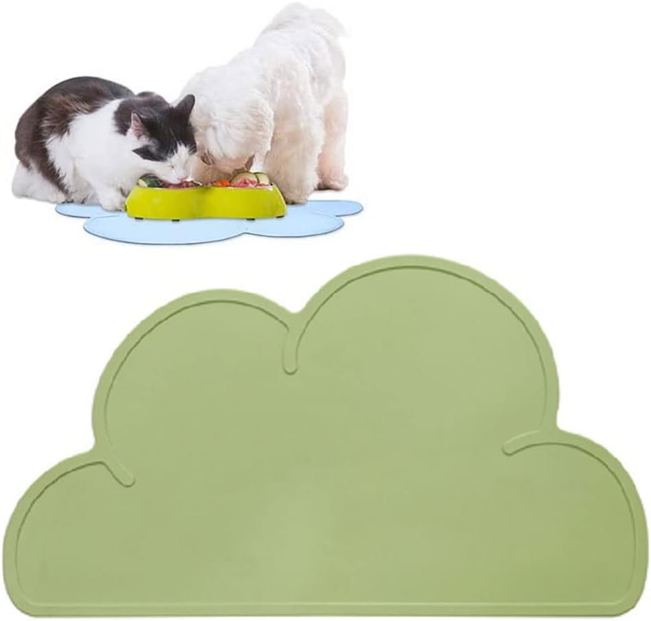 JiangYanus Dog Cat Food Bowl Mat, Waterproof Silicone Pet Feeding Mat