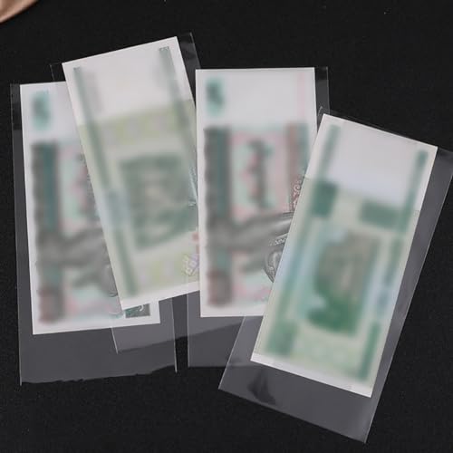 ccHuDE 100 peças de porta-dinheiro de plástico transparente porta-notas de dólar sacos de dinheiro d