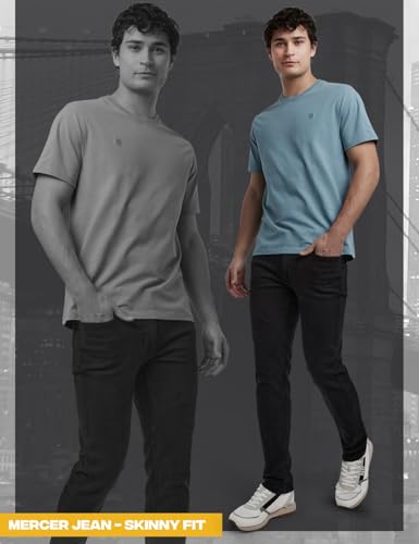 Image of DKNY Mercer Men's Skinny Jeans - Premium Stretch Denim Pants with Classic 5 Pocket Design | Skinny Fit Stretch Jeans for Men