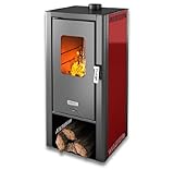  ZIBRO Stufa a Legna Danila 50 Metallo Potenza Termica 5 kW 110 m3 Riscaldabili Colore Rosso