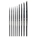 Transon Round Paint Brush Set 9pcs Synthetic Sable Hair for Acrylic Painting Watercolor Painting Gouache Ink Craft and Detail Painting Black Color
