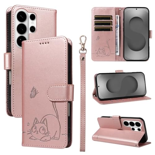 Étui portefeuille Samsung Galaxy A73 5G en cuir or rose aux finitions soignées