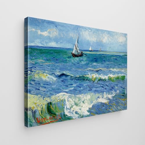 Tableau moderne Van Gogh La mer aux Saintes Maries 140x100 cm pour habiller un grand mur vide